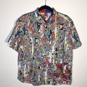 Robert Graham Short Sleeve 2X, Flower Embroidery